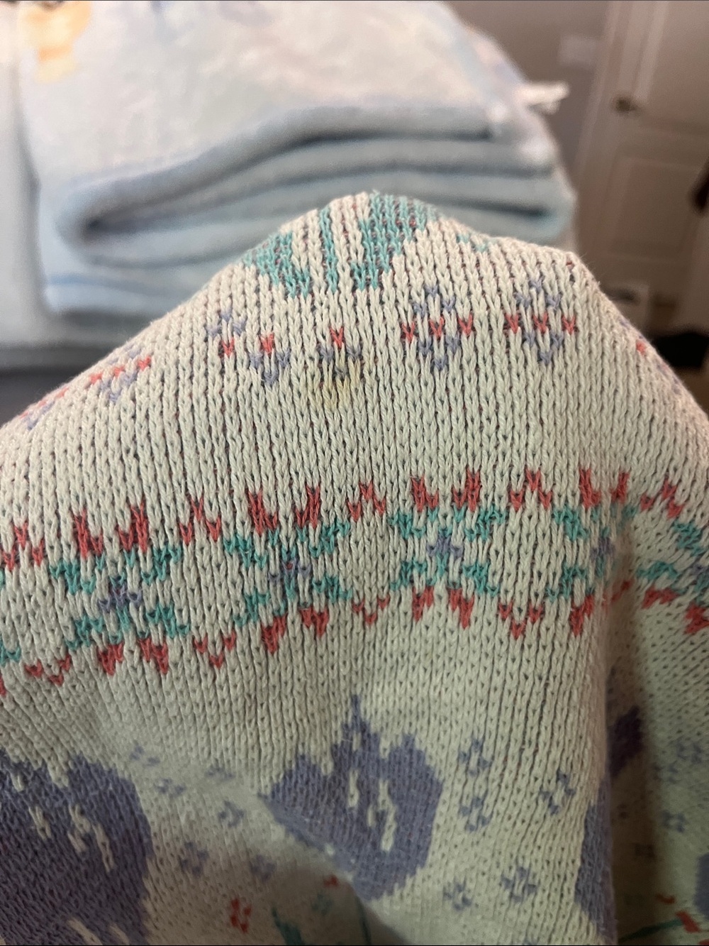 Vintage 80s Bedford Fair Tulip Floral Pastel Knit Cotton Made in USA Sweater - Picture 7 of 7